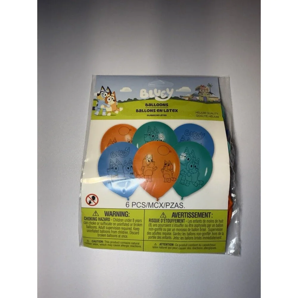 Bluey Bingo Latex Balloons 6 Count Helium Quality Party Birthday Decor